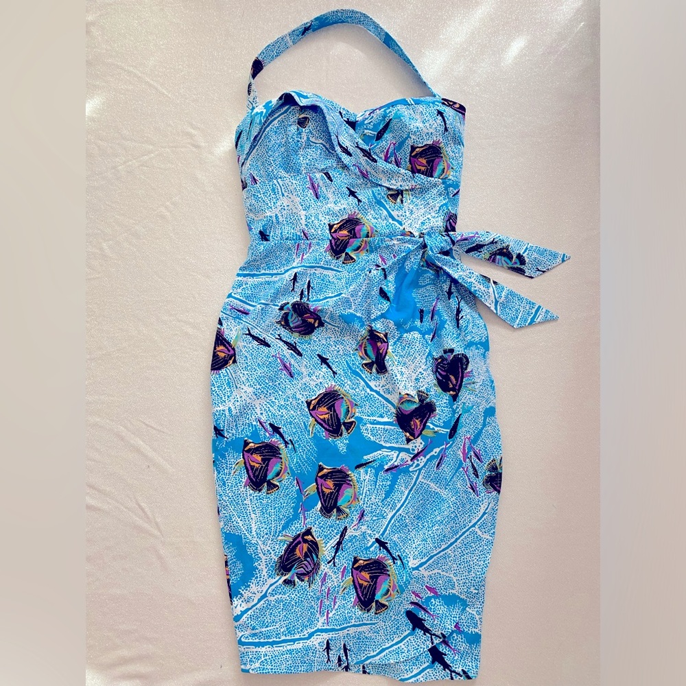❌Sold Handmade sarong dress 🐠 Alfred Shaheen fabric